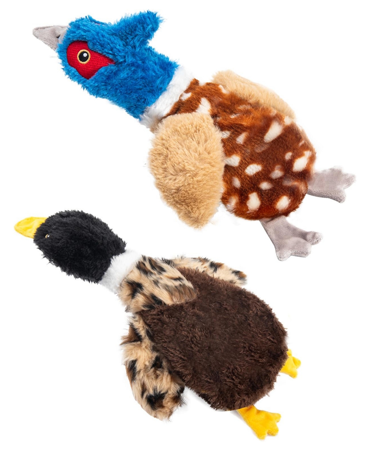 Magicorange 4 Pack Stuffing Free Duck Plush Dog Toys Squeaky Crinkle For Small Medium Dogs