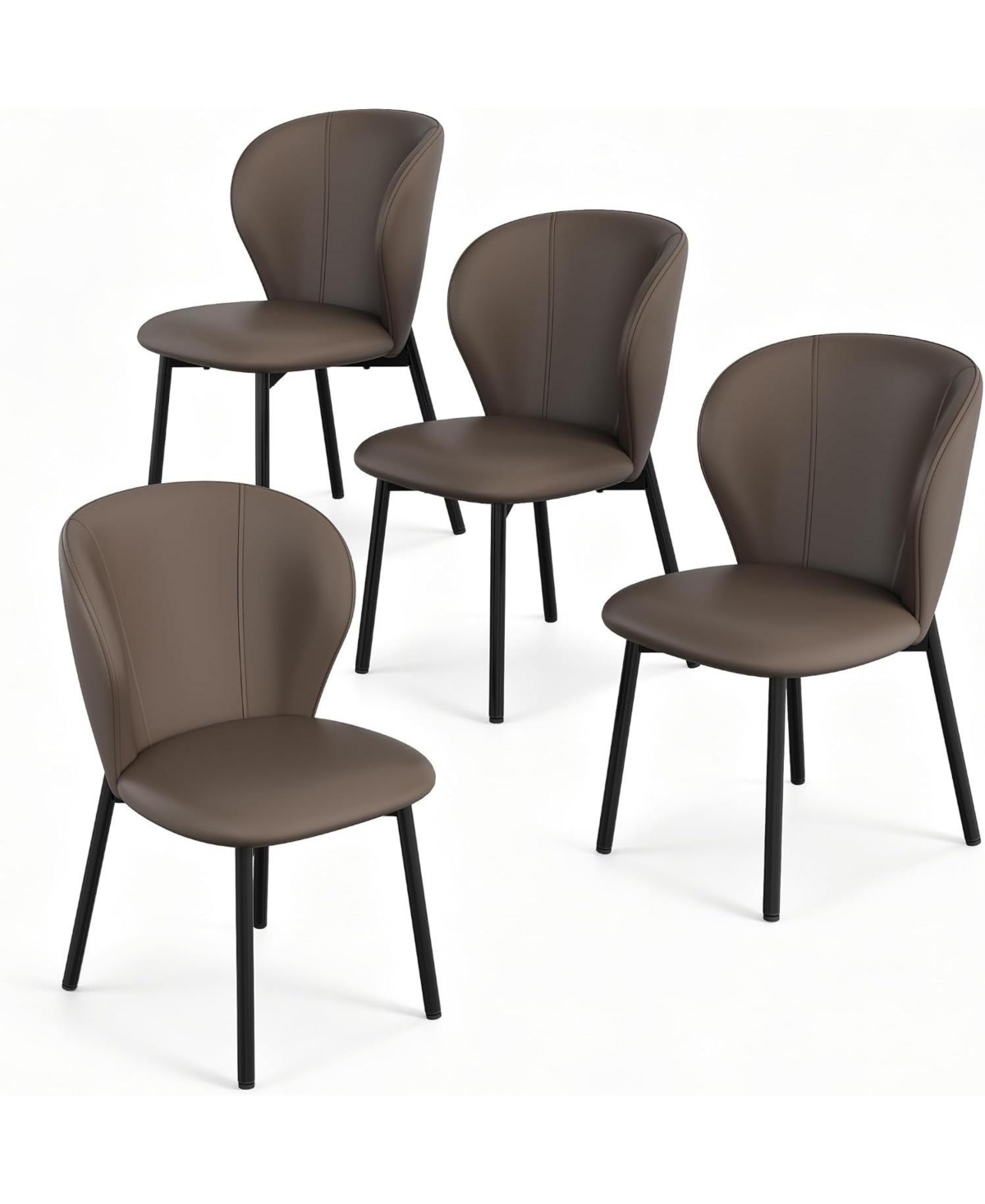 gaomon Dining Chairs Set of 4 – Upholstered Faux Leather Kitchen Chairs with Padded Backrest and Seat, Sturdy Metal Frame