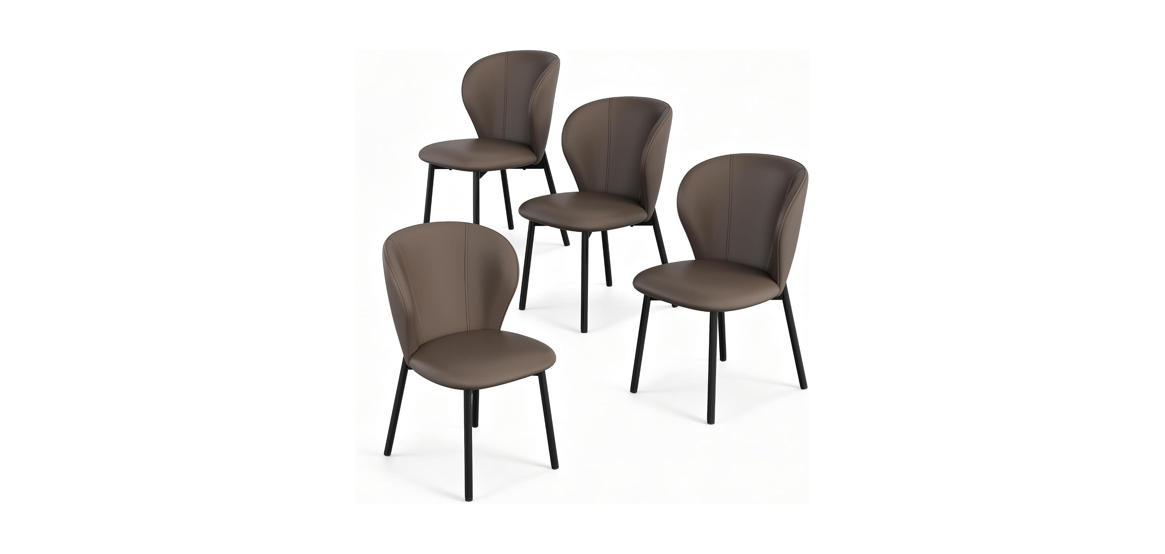 gaomon Dining Chairs Set of 4 – Upholstered Faux Leather Kitchen Chairs with Padded Backrest and Seat, Sturdy Metal Frame