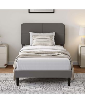 Full Velvet Upholstered Platform Bed Frame with Adjustable Headboard Heavy Duty Metal Slats Deep Grey for Bedroom
