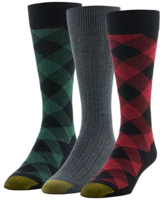 Men's Holiday Check Crew Socks, 3-Pack