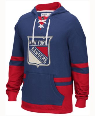 men's new york rangers ccm blue pullover hoodie