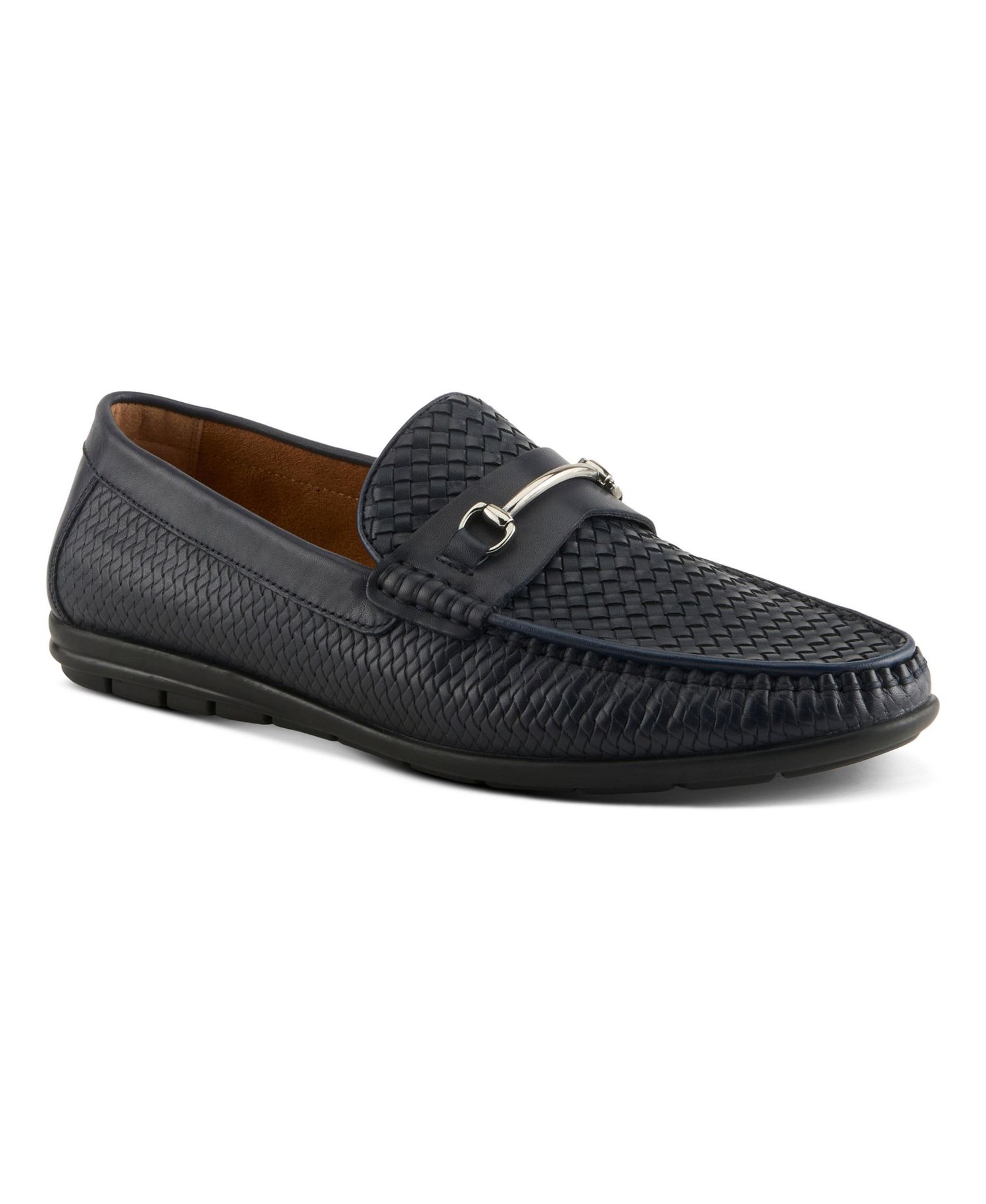 Men's Deckard Woven Leather Round Toe Loafers