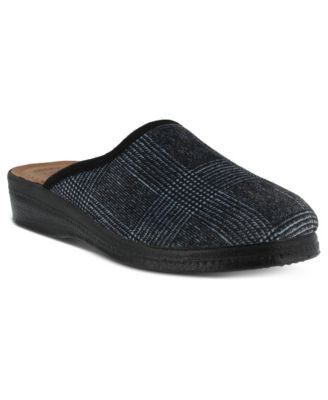 Men's Linizio Plaid Round Toe Leather-Padded Slippers