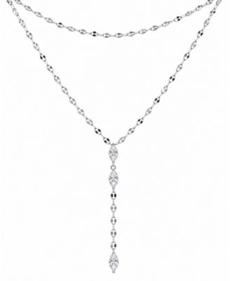 Cubic Zirconia Double Layer Y Necklace