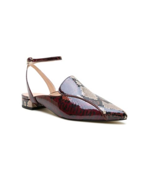 Женские сандалии Alterre Marilyn Pointed-Toe Block-Heel Python Loafer, цвет: Бордовый