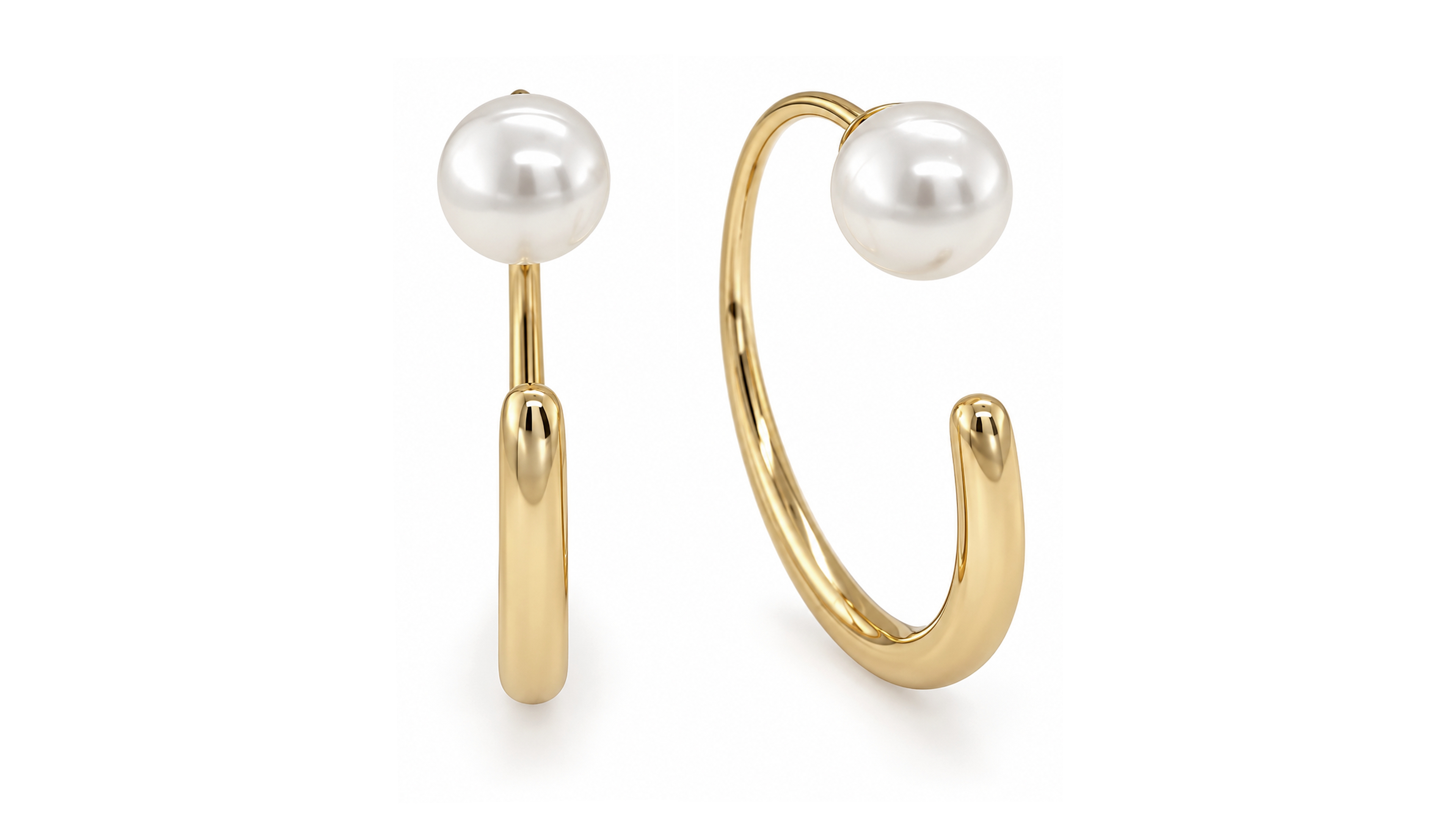 And Now This Simulated Cultivated Pearl Front Back Hoop Earrings