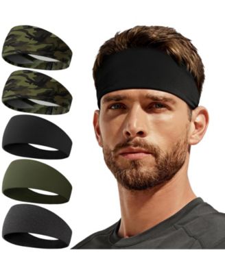 5 Pack Moisture Wicking Sports Headbands Lightweight Non Slip Unisex Workout Gear