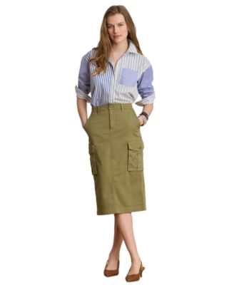 Women's Zip & Fly Chino Cargo Pencil Skirt