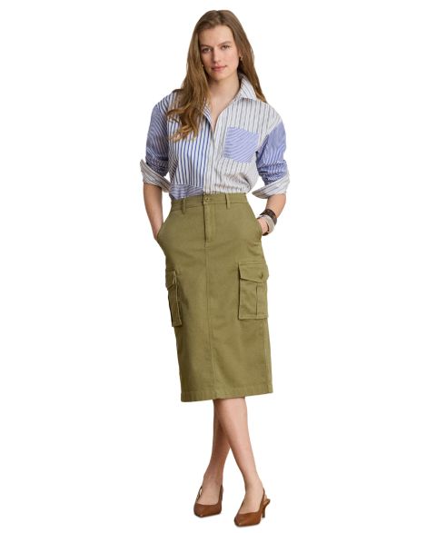 Женская юбка Lauren Ralph Lauren Zip & Fly Chino Cargo Pencil, цвет: Light Agave