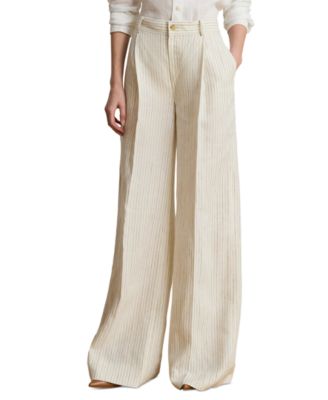 Women's High-Rise Pinstripe Wide-Leg Pants
