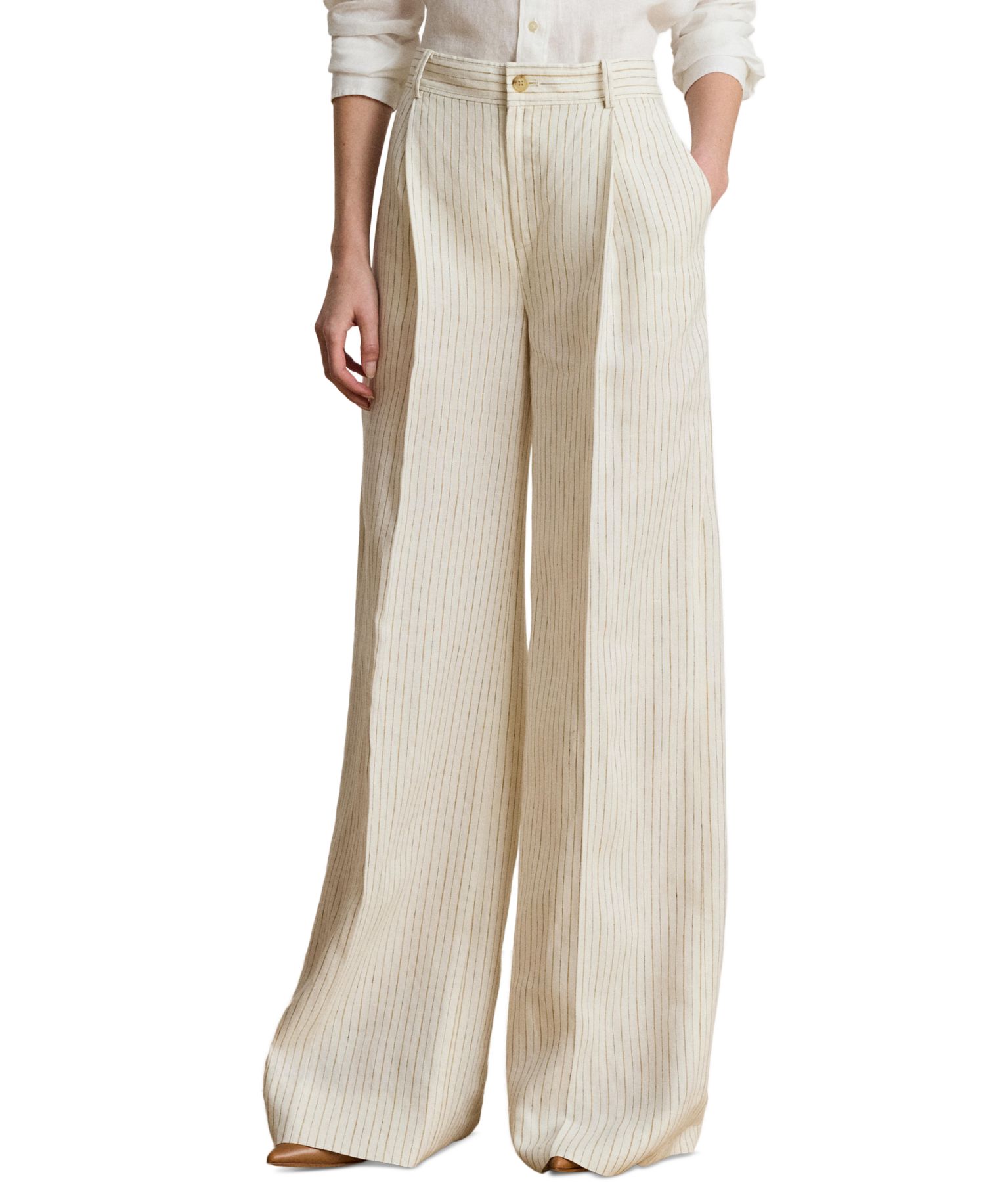 Women's High-Rise Pinstripe Wide-Leg Pants