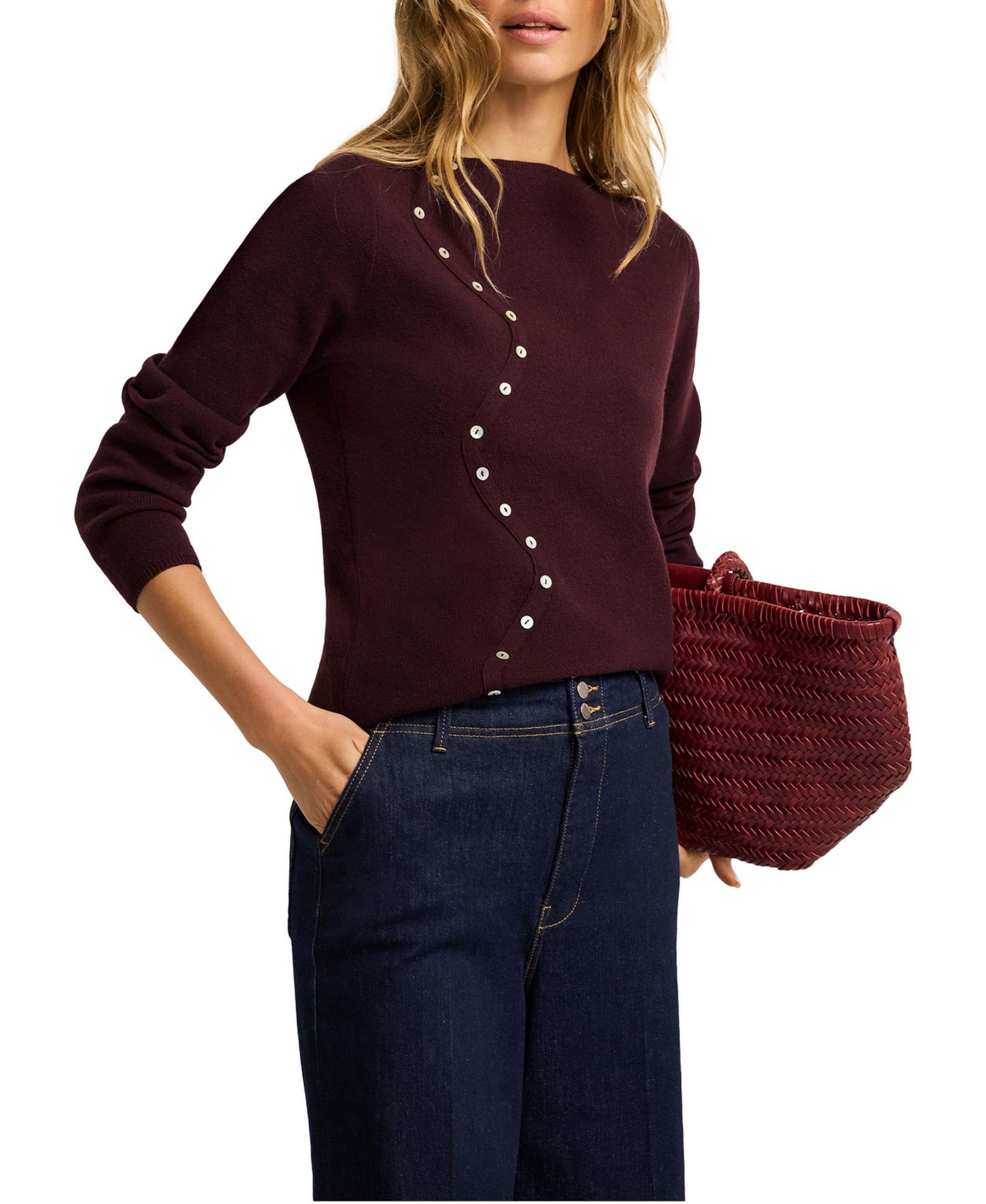 Women's Tape Button-Front Textured Knit Sleeveless Top