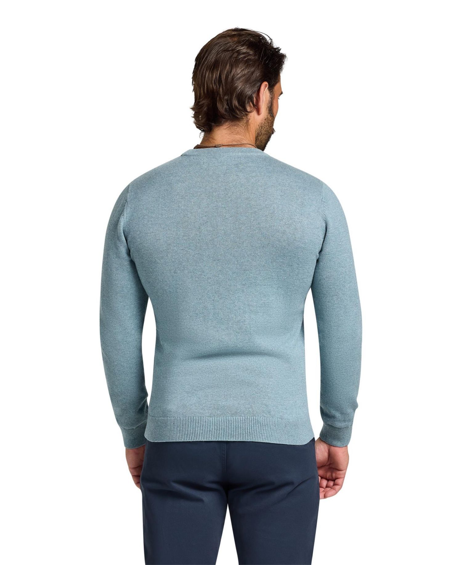 Men's Cotton-Blend Classic-Fit Crew Neck Sweater