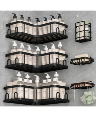 6 Pack Corner Shower Caddy Rustproof L-Shape Bathroom Hardware