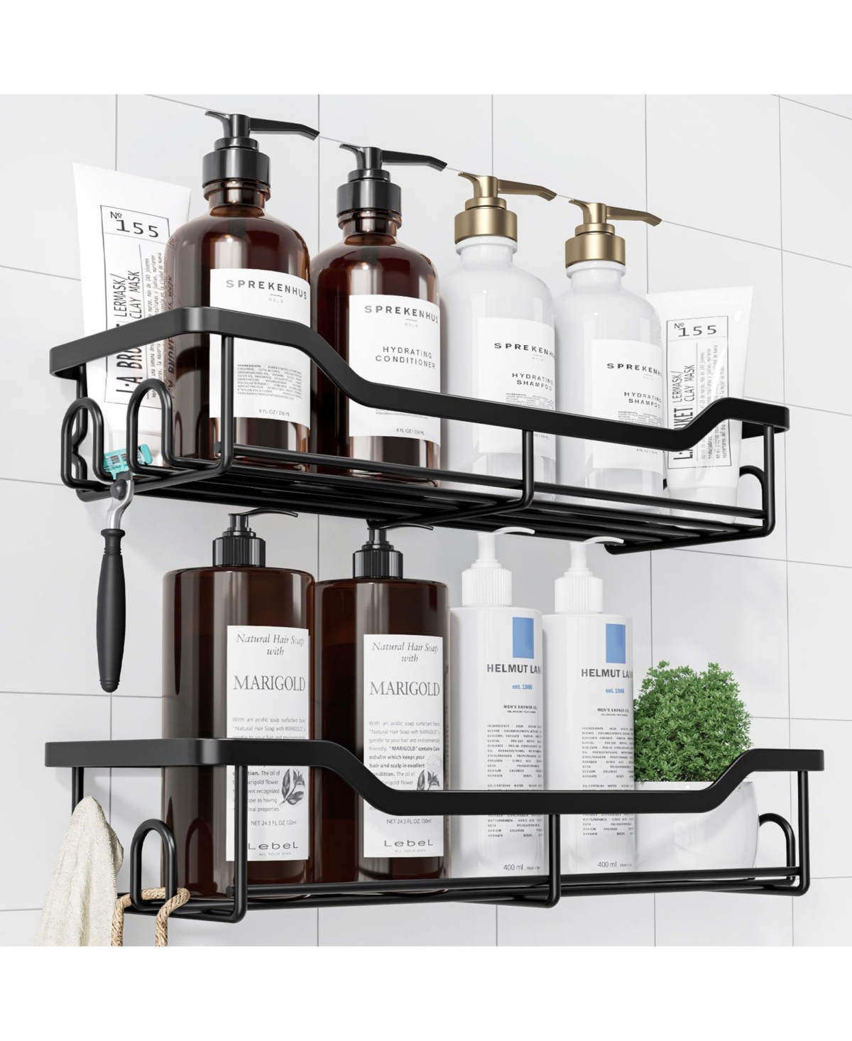 Cyqbd 2Pack Shower Adhesive Organizer Bathroom Hardware