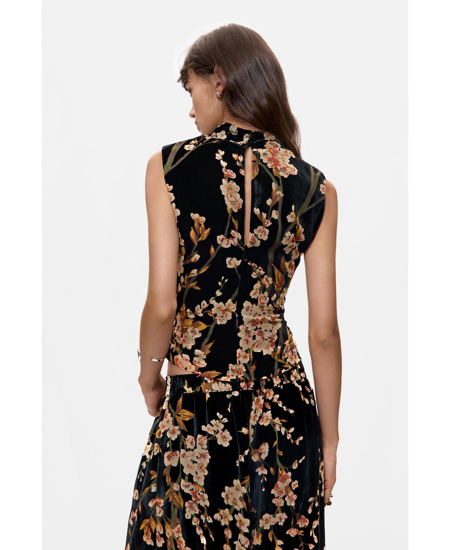 Женский топ Desigual Velvet floral, цвет: Чёрный — фото 5