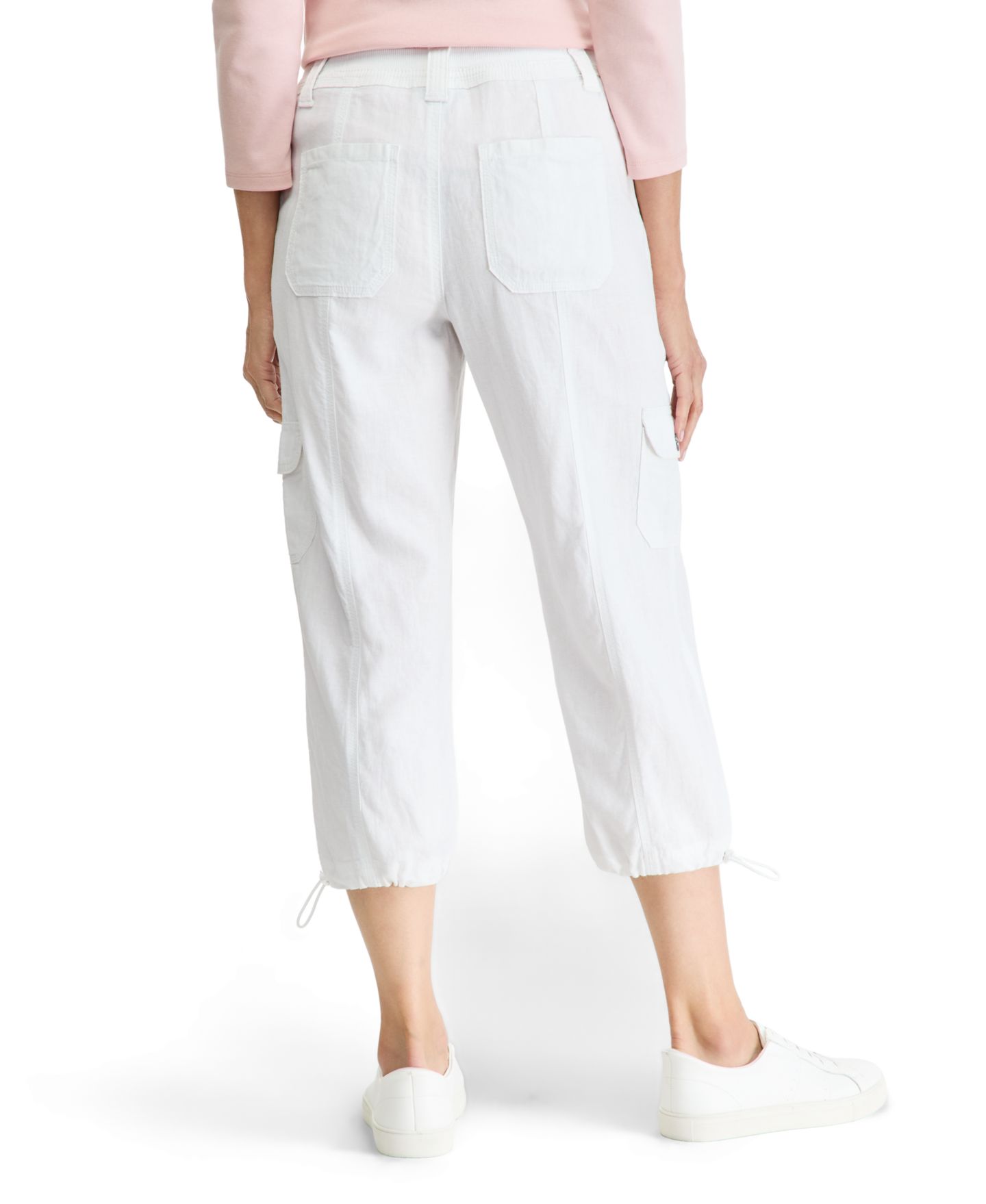 Женские брюки Style & Co Linen-Blend Cargo Capris, цвет: Яркий белый — фото 2