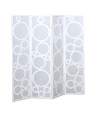 Arvada 4-Panel Wood Room Divider with Circle Pattern