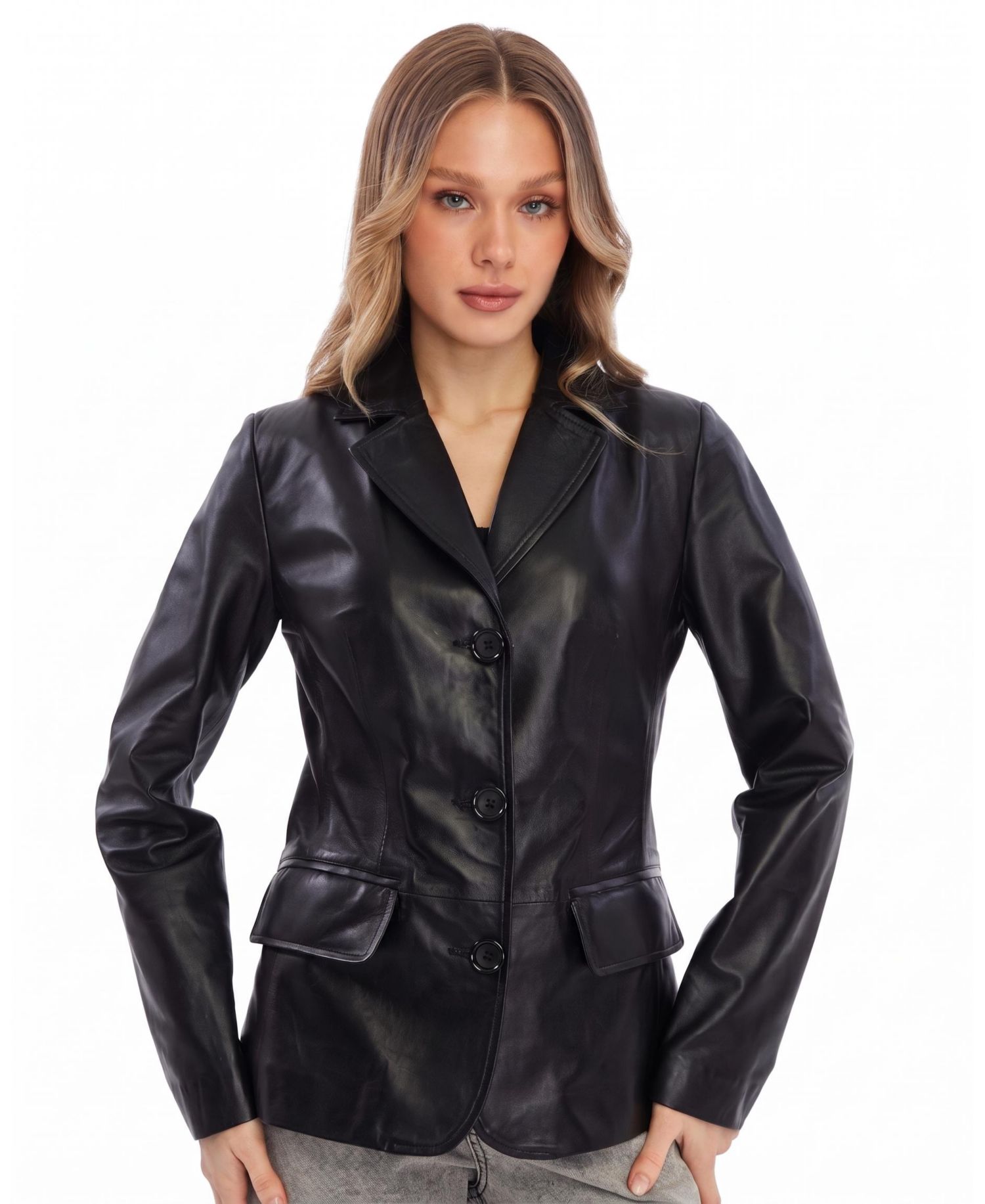 Women's Esther Leather Blazer Jacket
