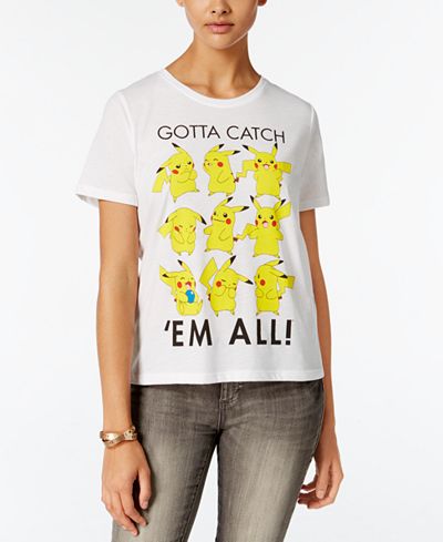 Mighty Fine Juniors' Pokemon Catch 'Em All Graphic T-Shirt