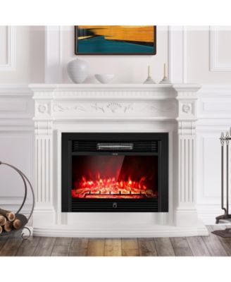 28.5 Inch Electric Fireplace Recessed Wall Mount, 3 Flame Colors 5 Brightness, 750 1500W Heater, ETL