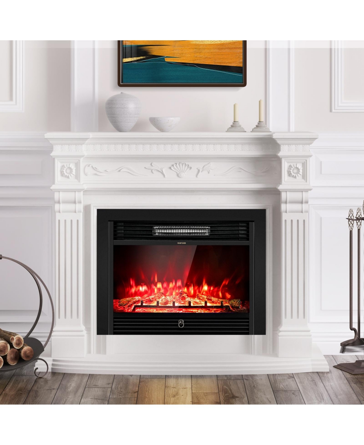 Boyel Living 28.5 Inch Electric Fireplace Recessed Wall Mount, 3 Flame Colors 5 Brightness, 750 1500W Heater, Etl
