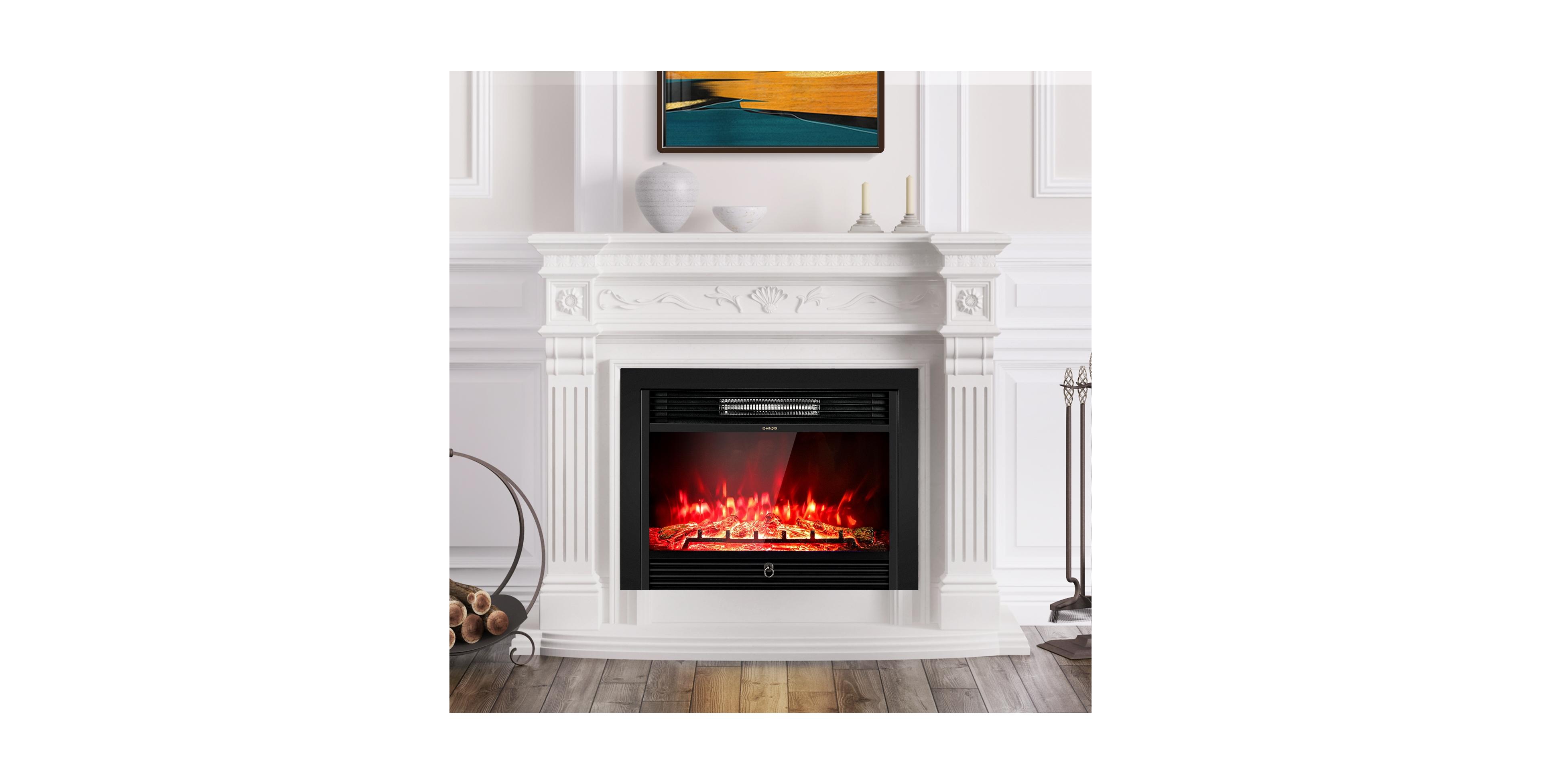 Boyel Living 28.5 Inch Electric Fireplace Recessed Wall Mount, 3 Flame Colors 5 Brightness, 750 1500W Heater, Etl