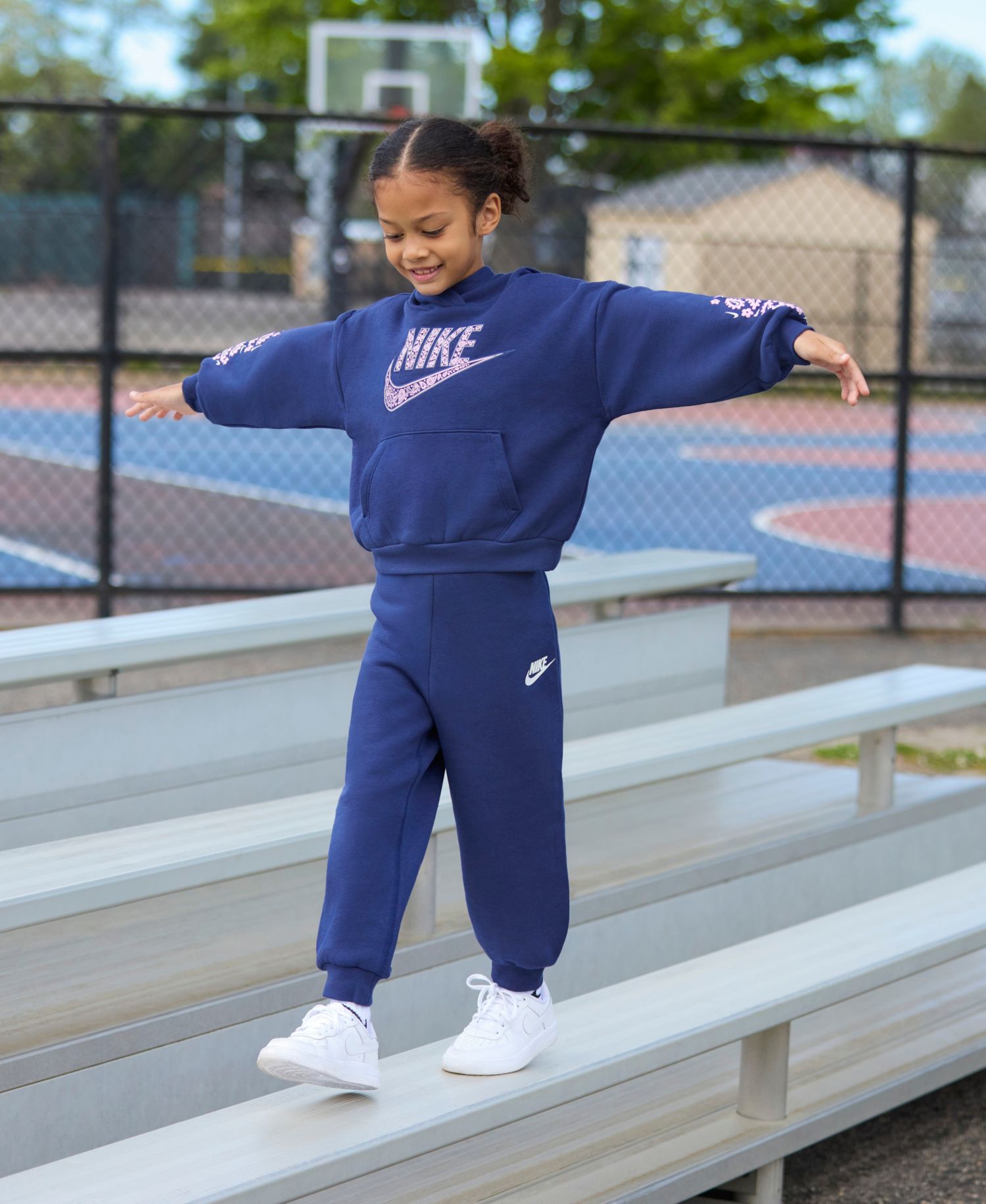 Girls' 2T-6X Retro Remix Long-Sleeve Hoddie and Joggers, 2-Piece Set