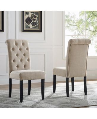 Leviton Solid Wood Tufted Asons Dining Chair, Set of 2