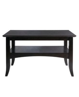 Dark Coffee Finish Coffee Table with Solid Wood Top and Transitional Style
