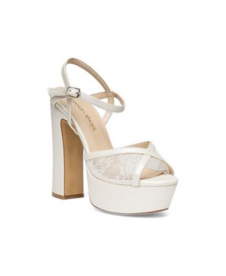 Forever and Always Shoes Women's Naomi Lace Bridal Platform High Heels