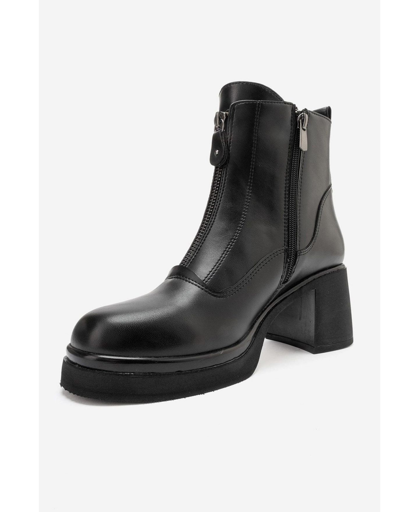 Женские ботинки Forever & Always Shoes Stena Block Heel Round-Toe, цвет: Чёрный — фото 7