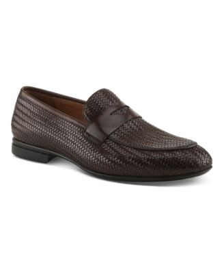 Men's Harwood Woven Leather Almond-Toe Loafers