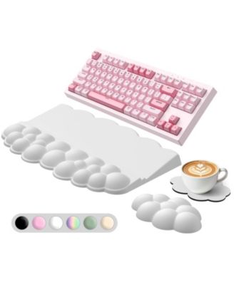 2 in 1 Ergonomic Keyboard Stand Wrist Rest 3 Piece Desk Set Adjustable Angles Memory Foam