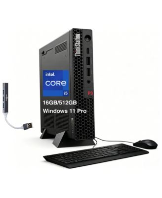 ThinkStation P3 Tiny Mini Desktop (Intel i5-13500, 32GB DDR5, 1TB PCIe SSD, Win 11 Pro) with USB Hub