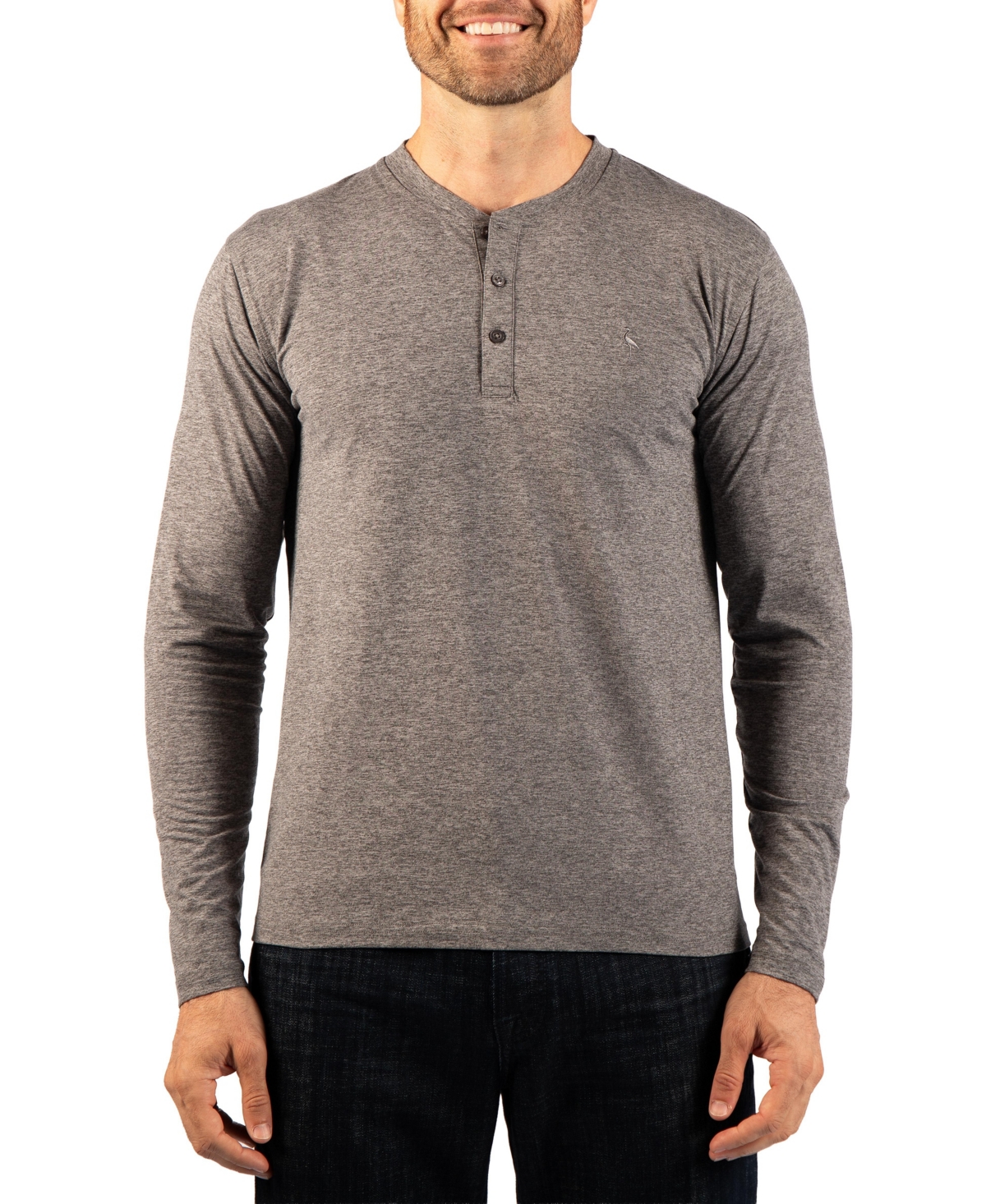 Tailorbyrd Men's Brushed Melange Long-Sleeve Henley