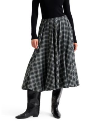 Women's Plaid A-Line High-Waisted Skirt