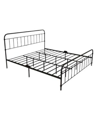 Metal Platform Bed Frame with Rounded Headboard and Footboard