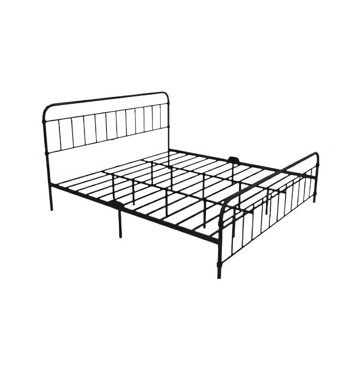 Slickblue Metal Platform Bed Frame with Rounded Headboard and Footboard