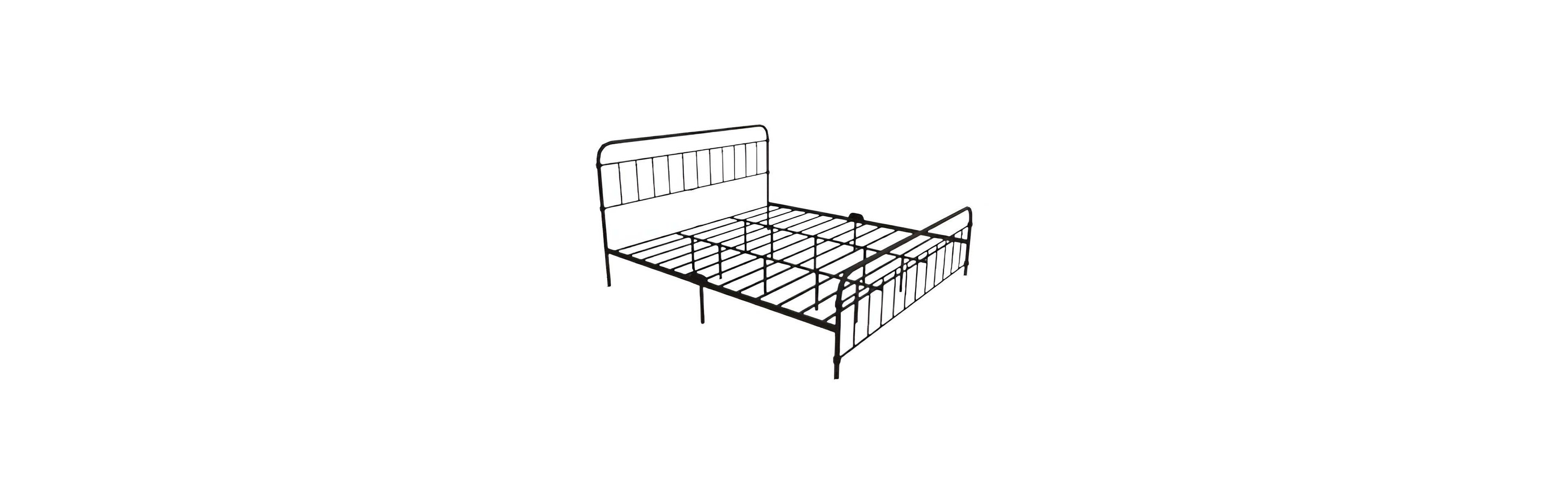 Slickblue Metal Platform Bed Frame with Rounded Headboard and Footboard