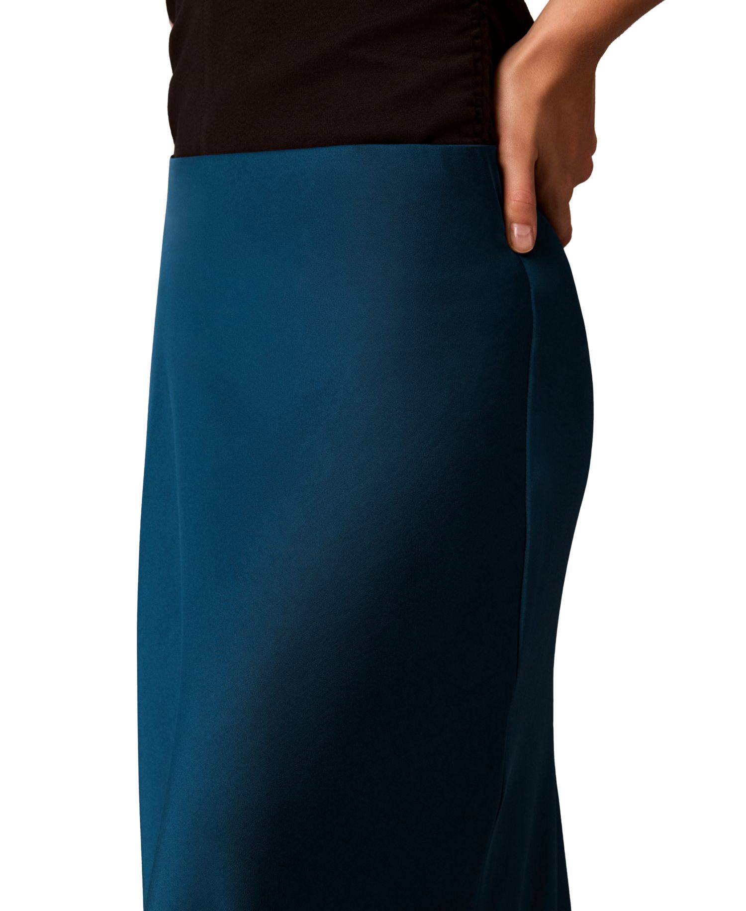 Petite Pull-On Satin Maxi Skirt