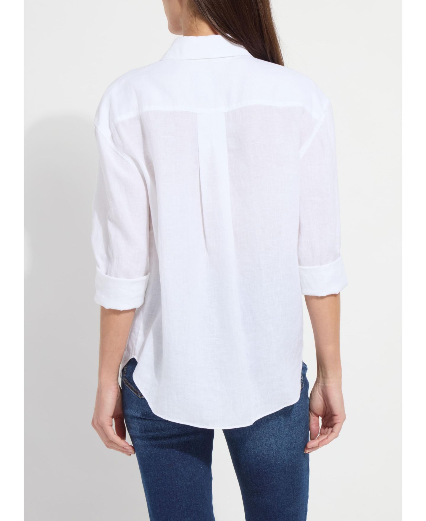 Женская рубашка LYSSE Rose Roll-Tab Linen Utility, цвет: Белый — фото 5
