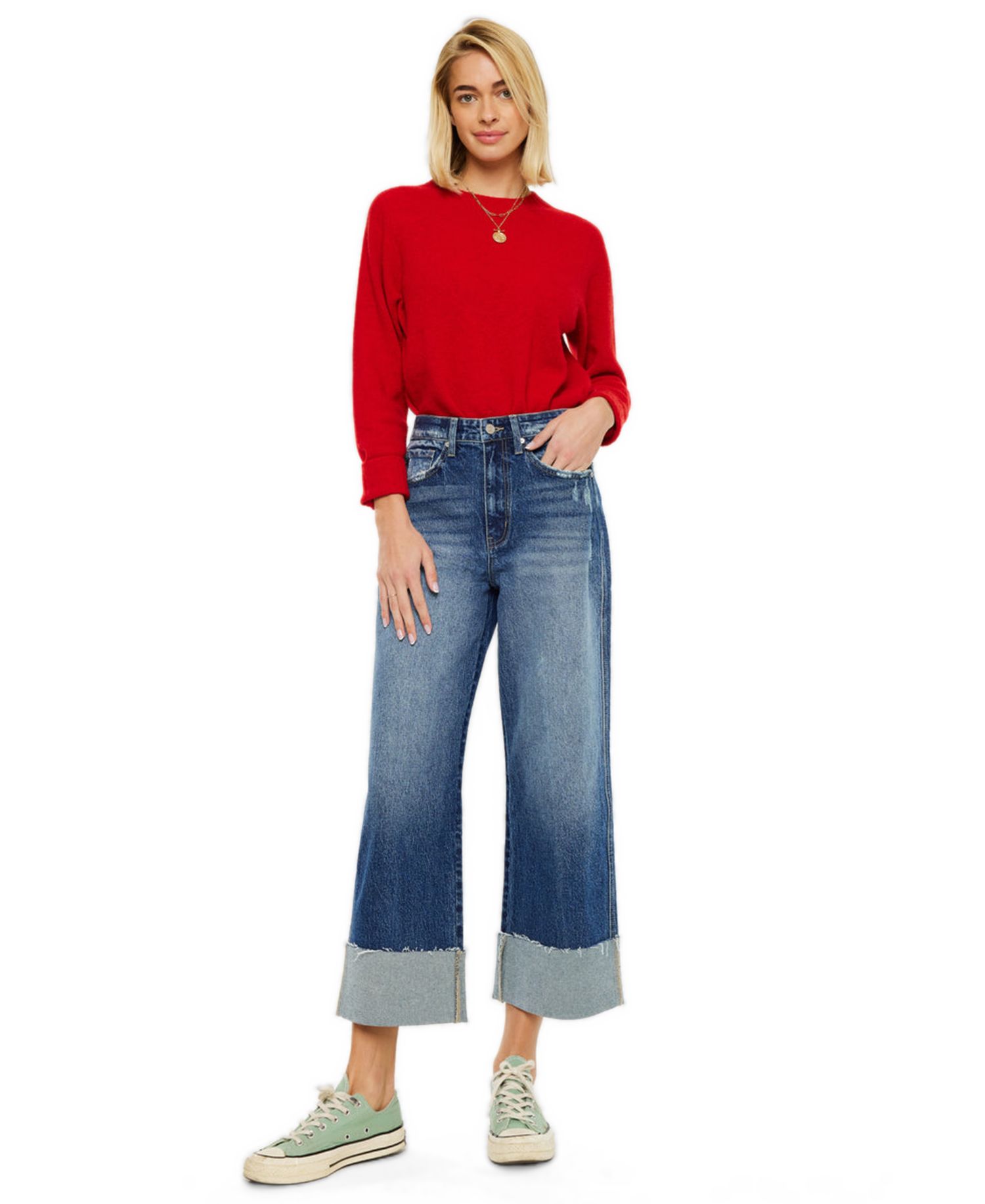 Women's Lynn High-Waisted Cropped Wide-Leg Jeans