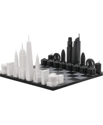 Acrylic New York vs Los Angeles 32-Piece Chess Set, Ages 12+