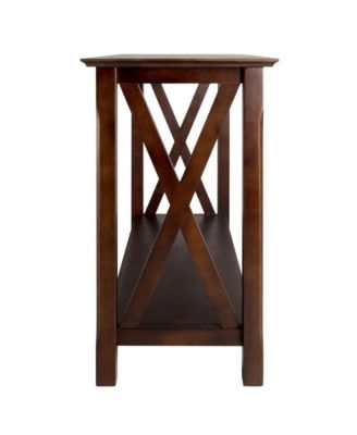 Console Table, Brown Open Shelf, Hallway Entryway Table, Solid Wood