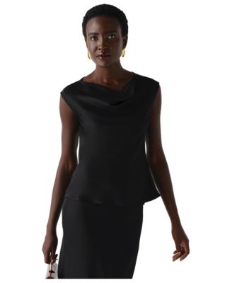 Women's Aila Satin Cowl Neck Sleeveless Top