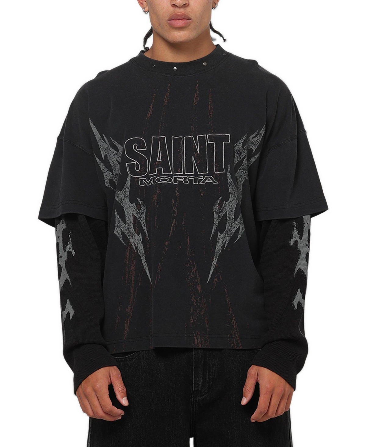 Saint Morta Men's La Familia Oversized Graphic Long-Sleeve T-Shirt
