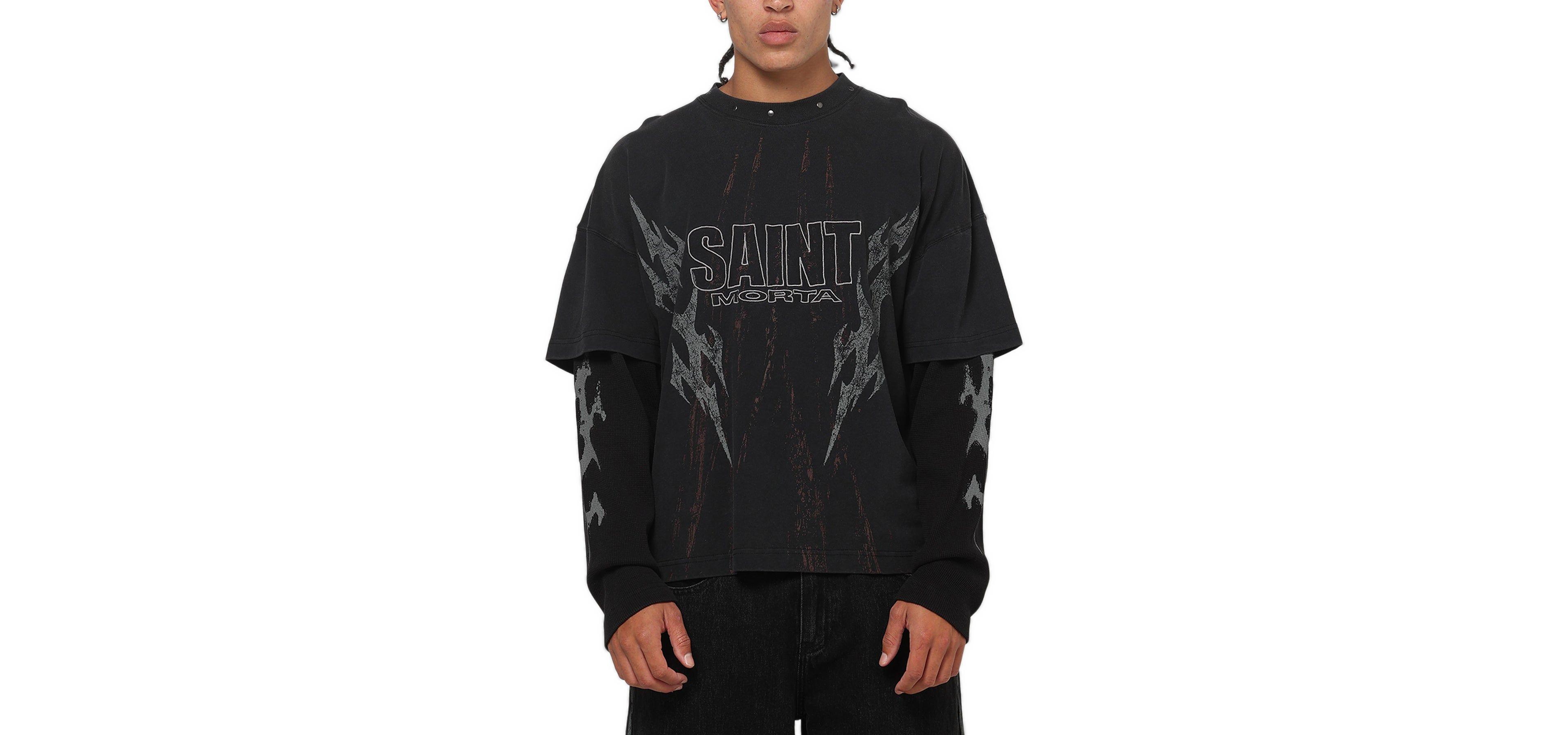 Saint Morta Men's La Familia Oversized Graphic Long-Sleeve T-Shirt
