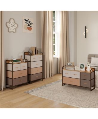 Bedroom Dresser Set of 3, Fabric Chest of Drawers